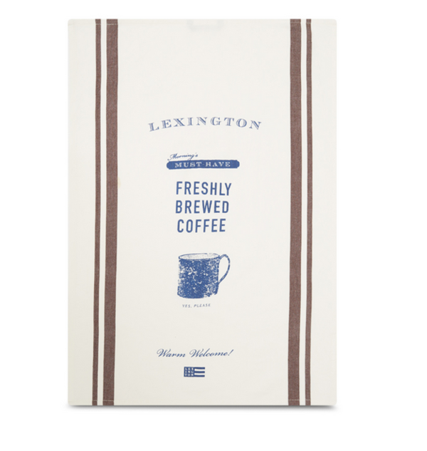 Printed Cotton Twill Coffee Kitchen Towel von Lexington
