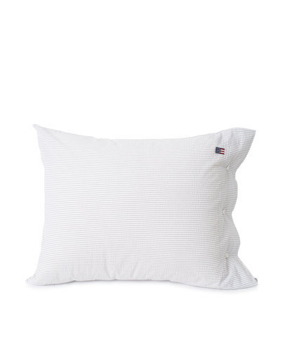 Bettwäsche SET Light Gray/White Striped Cotton Seersucker - Duvet und Pillow Cover von Lexington