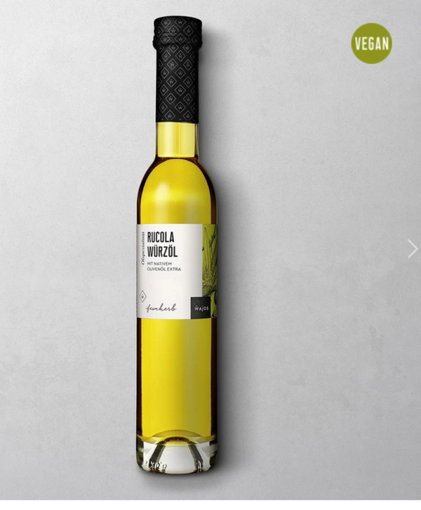 RUCOLA WÜRZÖL (100 ml) - Mischung von Pflanzenölen mit 53,7% nativen Olivenöl extra -  Wajos