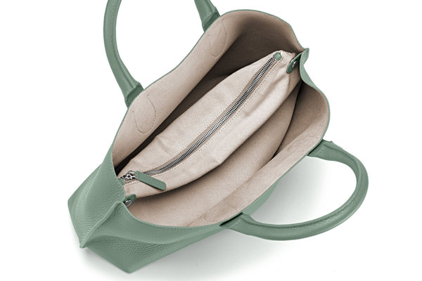 Handtasche "MARTJE" genarbtes Leder mint/silber von KEINE SCHWESTER