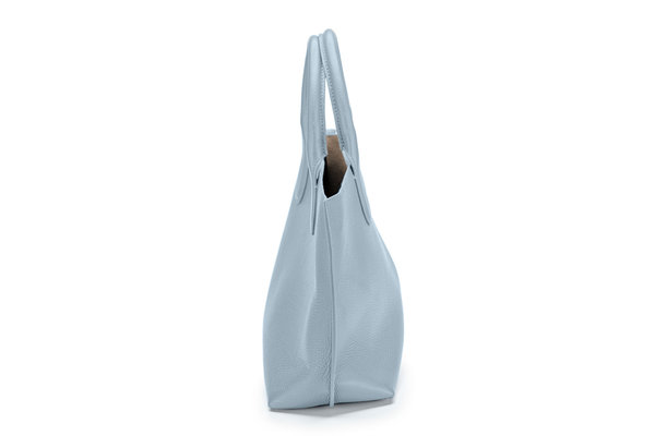 Handtasche "MARTJE" genarbtes Leder hellblau/silber von KEINE SCHWESTER