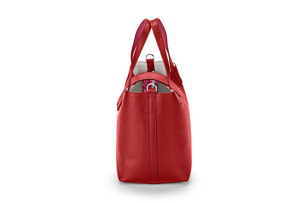Handtasche "MIDI MARTE" genarbtes Leder rot/pink – silber von KEINE SCHWESTER