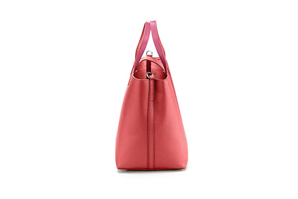 Handtasche "MARTE" genarbtes Leder / rot/pink – silber von KEINE SCHWESTER