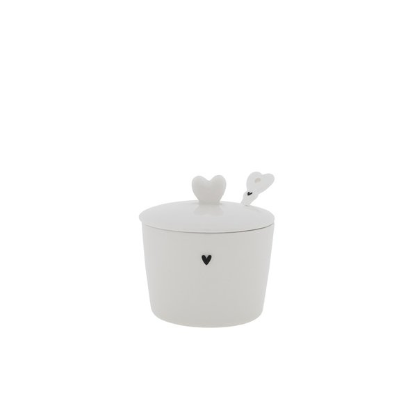 Zuckerdose "Sugar Bowl White/SM" Heart & Spoon von Bastion Collections