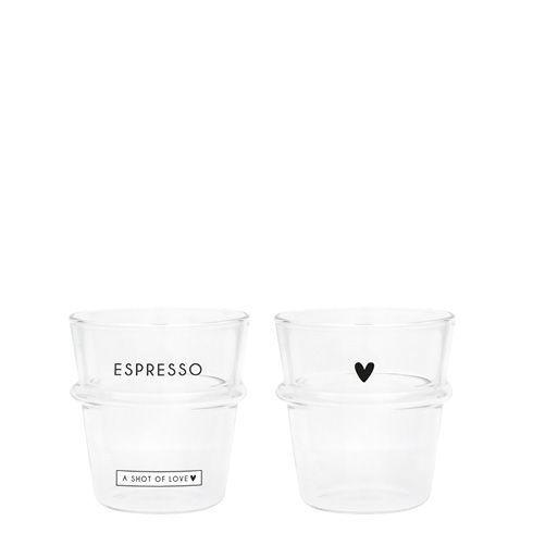 Espresso Glas “a shot of love” & "heart" von Bastion Collections