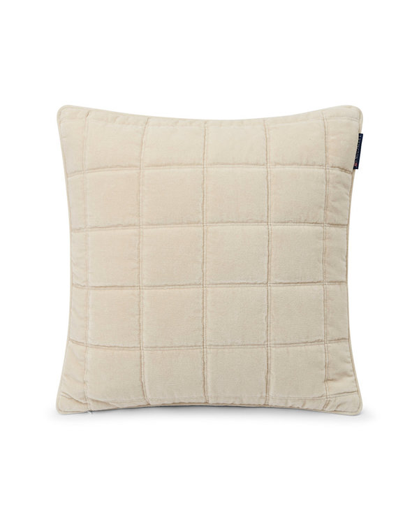 Quilted Cotton Velvet Pillow Cover,Lt. Beige, 50x50cm von Lexington
