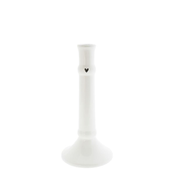 Candlestick M White with small black heart von Bastion Collections