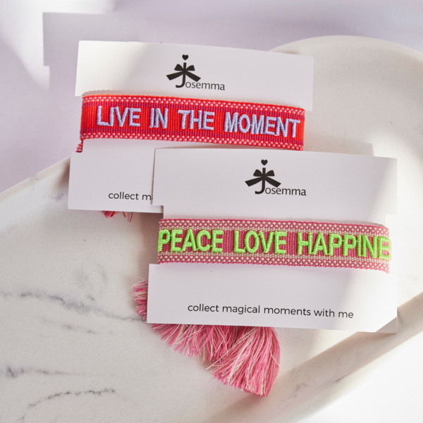 Statement Armband "PEACE LOVE HAPPINESS" von Josemma