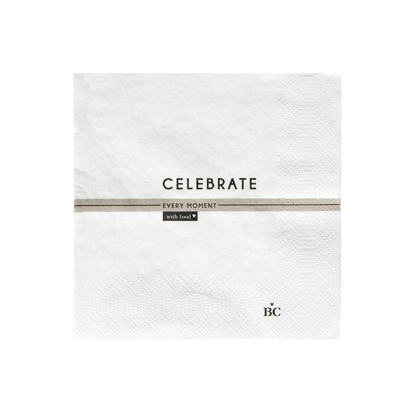 Papierserviette "Celebrate" 12,5 x 12,5cm von Bastion Collections