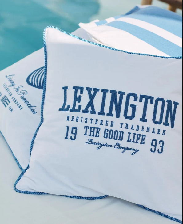 Kissenbezug "THE GOOD LIFE", White/Blue von Lexington