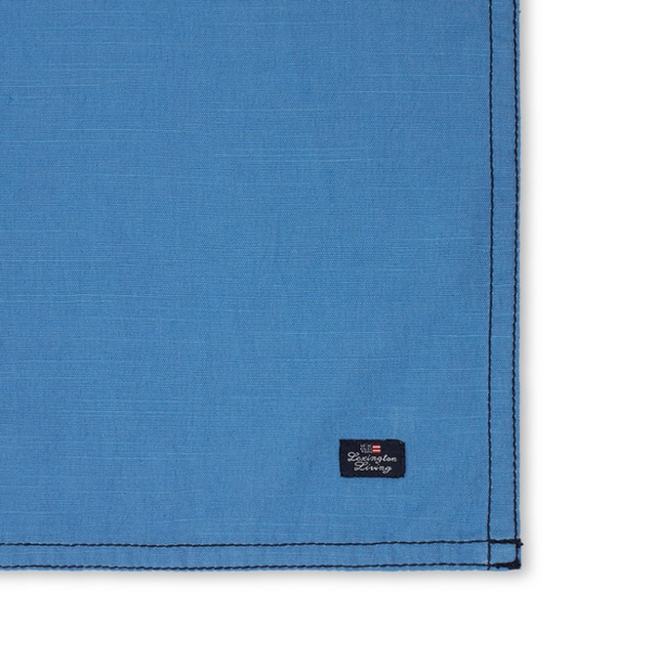 Solid Cotton Napkin with Contrast Stitch, Blue von Lexington