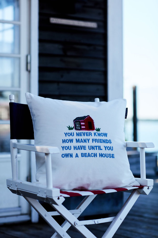 LIMITED EDITION !! Kissenbezug 25 YEARS Beach House Organic Cotton, White/Mulitcolor von Lexington
